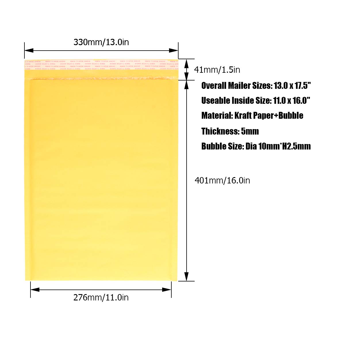 Acrux7 Kraft Bubble Mailers 11 x 16 Inch, 25 Pack Padded Envelopes, Self Seal Bubble Mailers with Peel-N-Seal, Padded Envelopes Shipping Envelopes for Shipping and Packaging