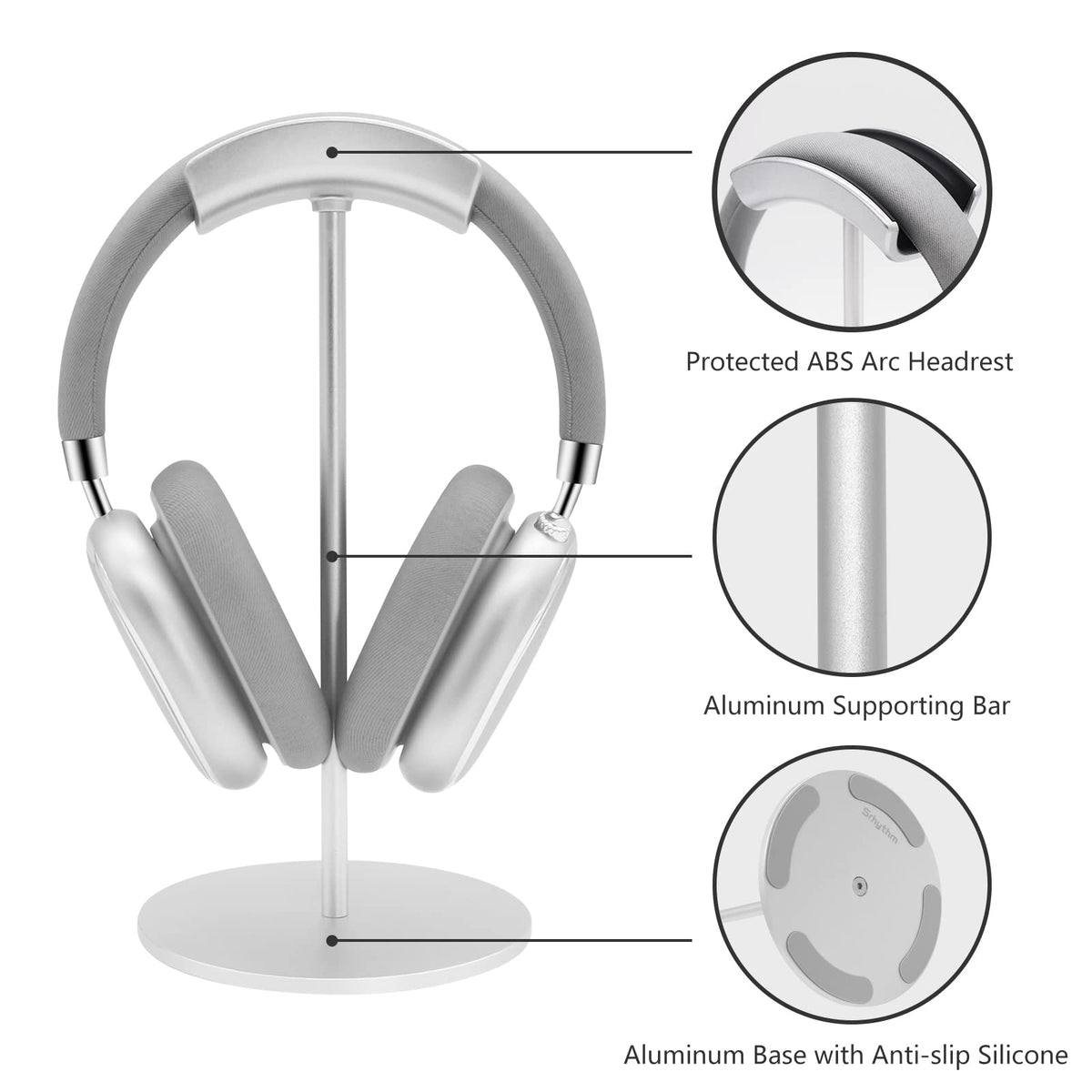 Srhythm Headphone Stand,Metal Headset Holder for Space-Saving and Display