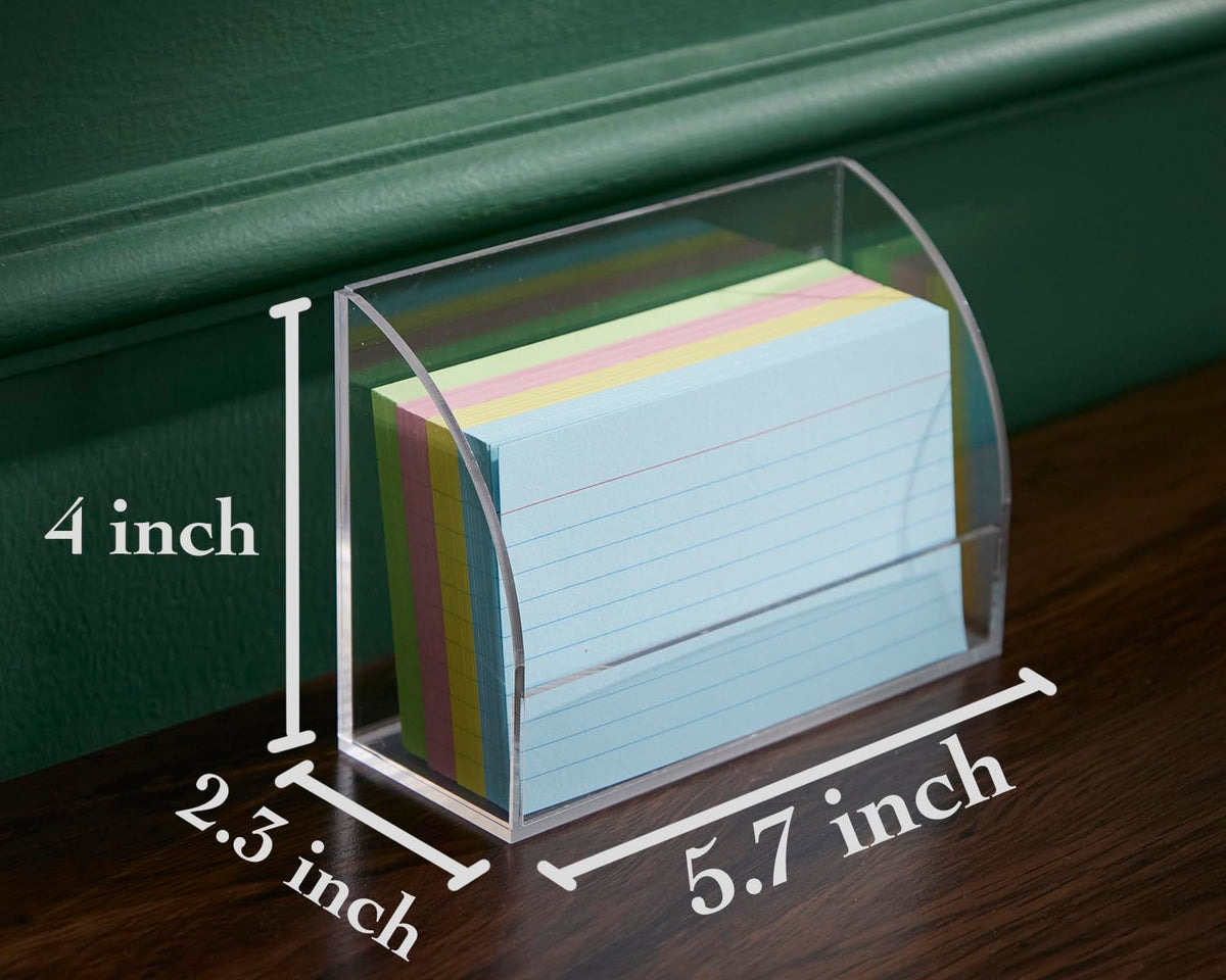 SEVENY 2 PACKS 3x5 Acrylic Index Card Holder Business Card Display Stand for Desk File Note Clear Postcard Stand Index Card Rack Acrylic Business Card Stand for Office Business Classroom (No Card)