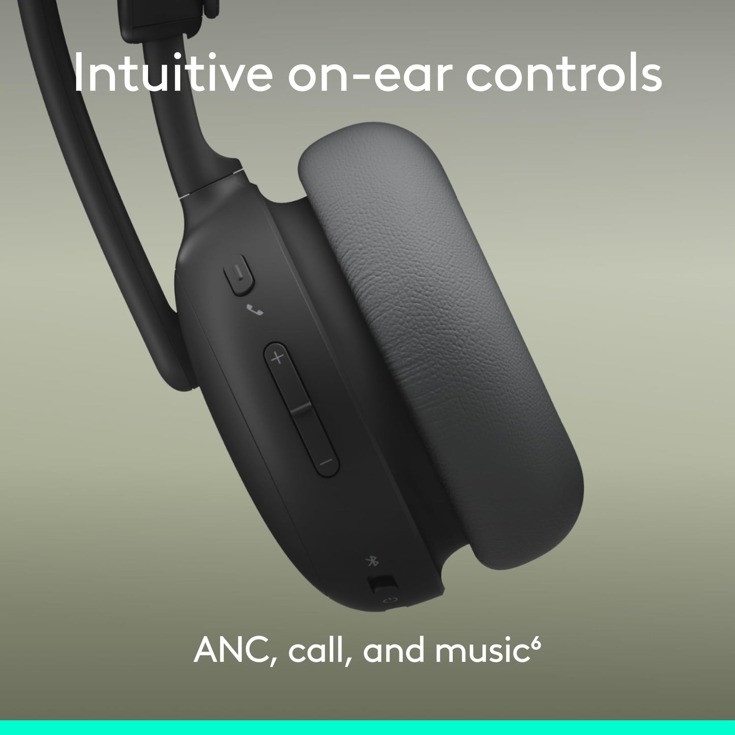 Logitech Zone Wireless 2 ES - Noise-Canceling Wireless Headset with Adaptive Hybrid ANC, Bluetooth - Black