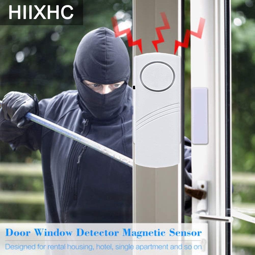 HIIXHC Personal Security Window & Door Alarm Bell | Wireless Sensor Door Window Burglar Alarm | Pack of 10