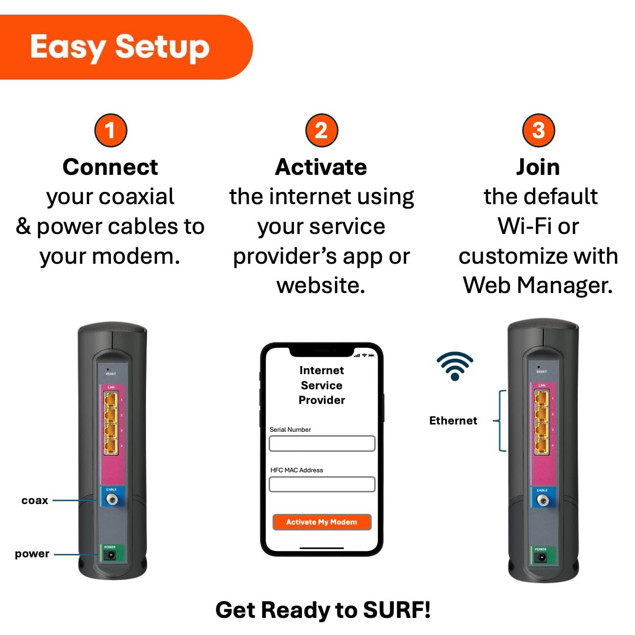 ARRIS (G34) - Cable Modem Router Combo - Fast DOCSIS 3.1 Gigabit WiFi 6 (AX3000), Approved for Comcast Xfinity, Cox, Spectrum & More, 1 Gbps Max Internet Speeds