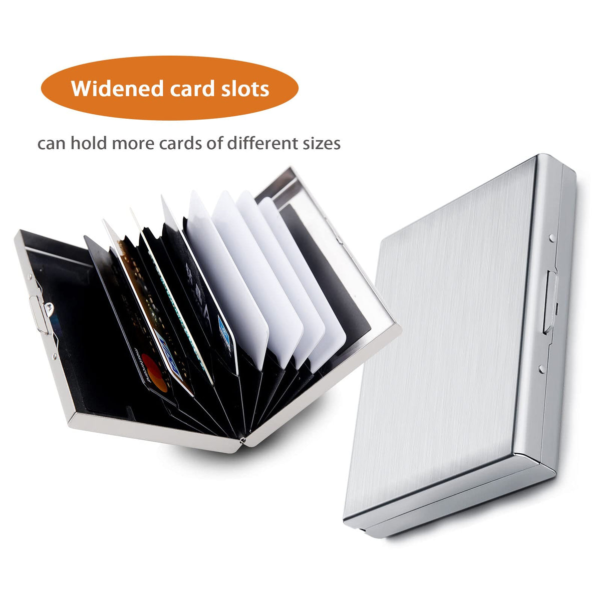 Credit Card Holder RFID Slim Metal Card Case for Hard Stainless Steel Credit Card Wallet Business Card Holder for Men Women (Black)