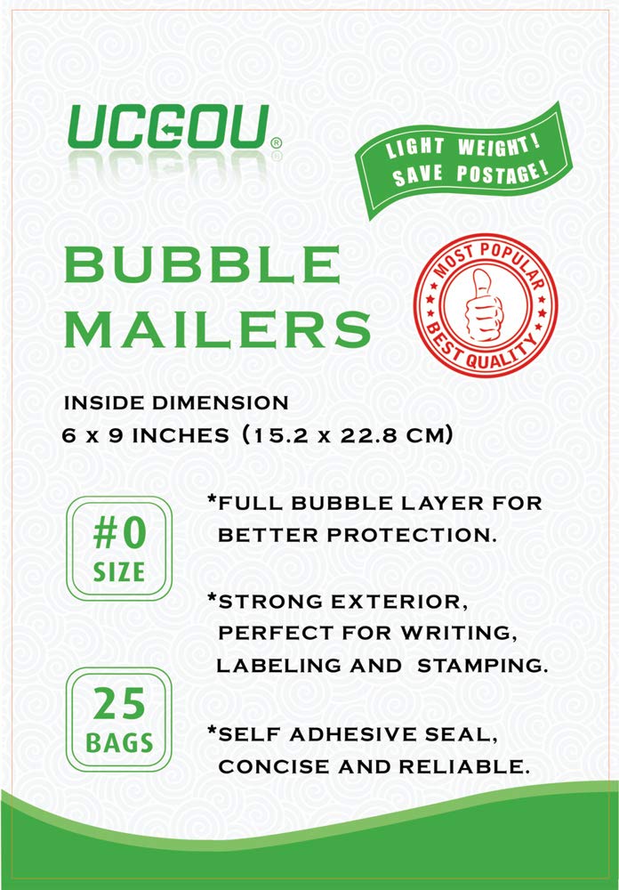 UCGOU Bubble Mailers 6x10 Inch Colorful Butterfly 25 Pack Poly Padded Envelopes Small Business Mailing Packages Self Seal Adhesive Waterproof Boutique Shipping Bags for Jewelry Makeup Supplies #0