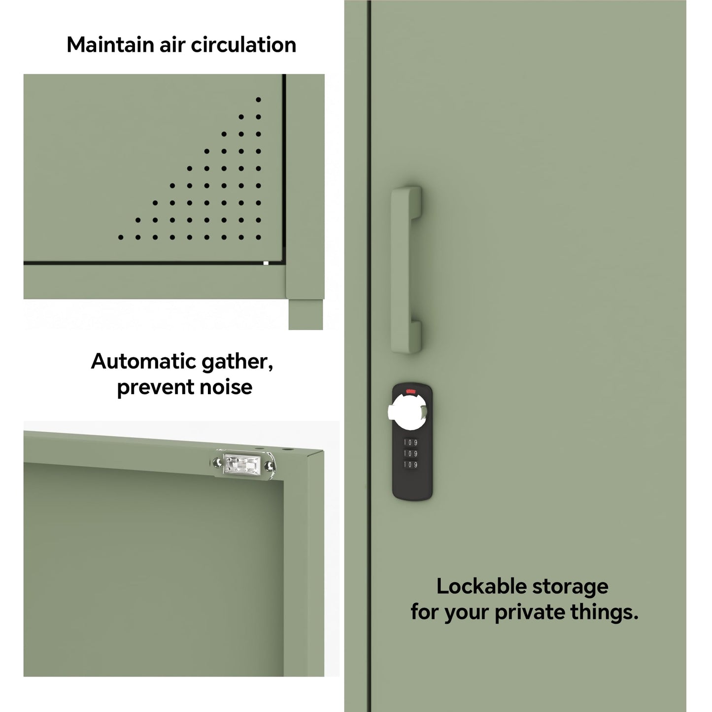 Steehoom Metal Locker Cabinet Lockable Bathroom Storage Cabinet Black 4 Tier Employee Lockers for Home, School, Office, Garage (Green, 19.69" D x 15.75" W x 49.21" H)