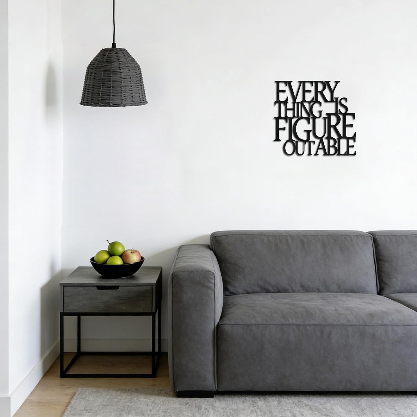 Home Office Decor Motivational Black Metal Wall Art Inspirational Farmhouse Wall Decor for Living Room,Bedroom,Bathroom-Everything is Figureoutable Encouragement Appreciation Gifts for Coworkers Women
