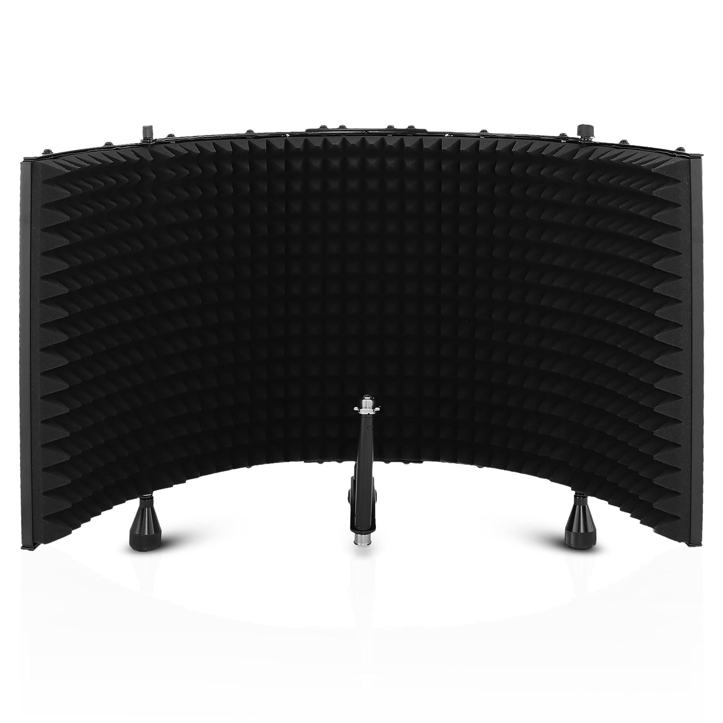 Pyle Microphone Isolation Shield with Soundproof Foam, Portable Vocal Recording Booth for Studio & Podcast, Adjustable Folding Acoustic Panels, Shock Mount, 5/8'' Mic Thread, Easy Setup