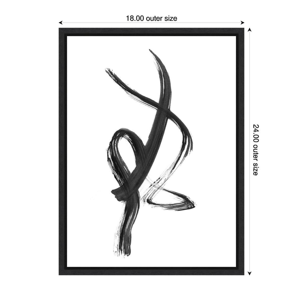 Amanti Art Framed Canvas Wall Art 24x18 Brush Stroke No. 1 FramedWall Art Canvas, Abstract Artwork, Modern Decor, Medium Poster for Living Room, Bedroom, Bathroom, Kitchen, Office