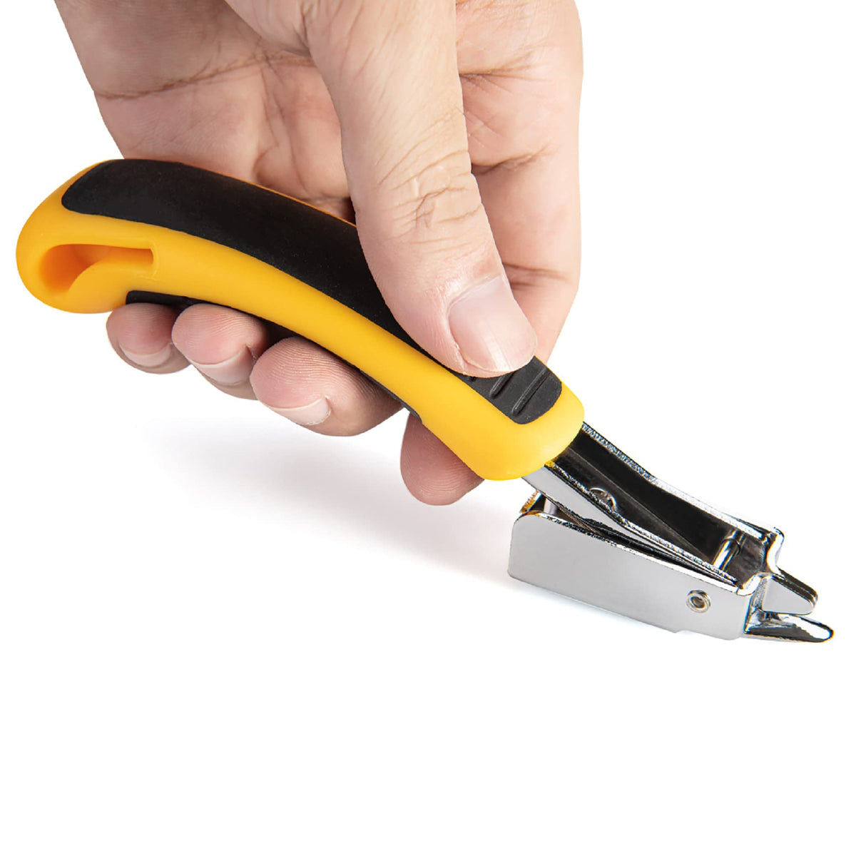 GEARLINTON Staple Remover Heavy Duty Staple Puller, Upholstery Tool Industrial Staple Remover for Furniture, Floor, Carpet, Carton (3 Pack, Yellow)