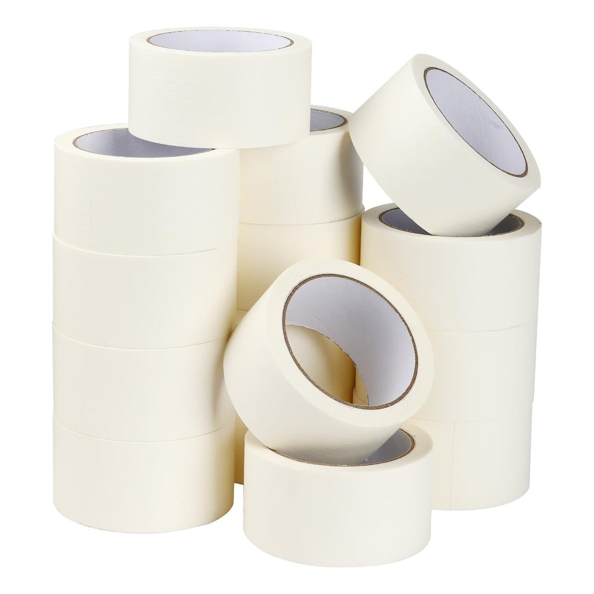 AiDiYGECO 15 Pack White Masking Tape 2 inch Bulk 65.6 feet Thick 2inch Wide Painters Masking Tape Strong Adhesive Clean Removal for Painting Labeling Crafts Home Total 984 feet