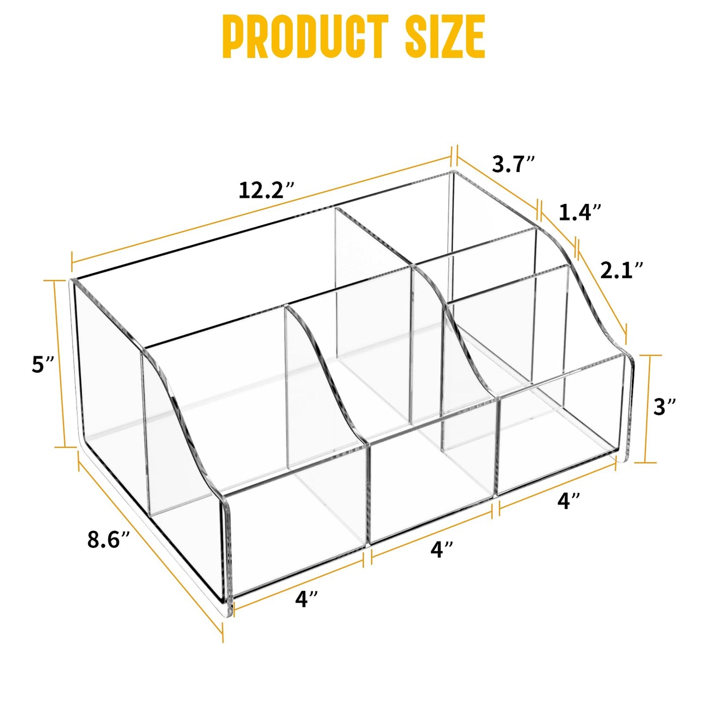 Upitry Acrylic Coffee Bar Organizer Station - Multiple Compartments - Kitchen Bar Tools Storage Rack - Beverage Station Organizer for Coffee Creamer Syrup