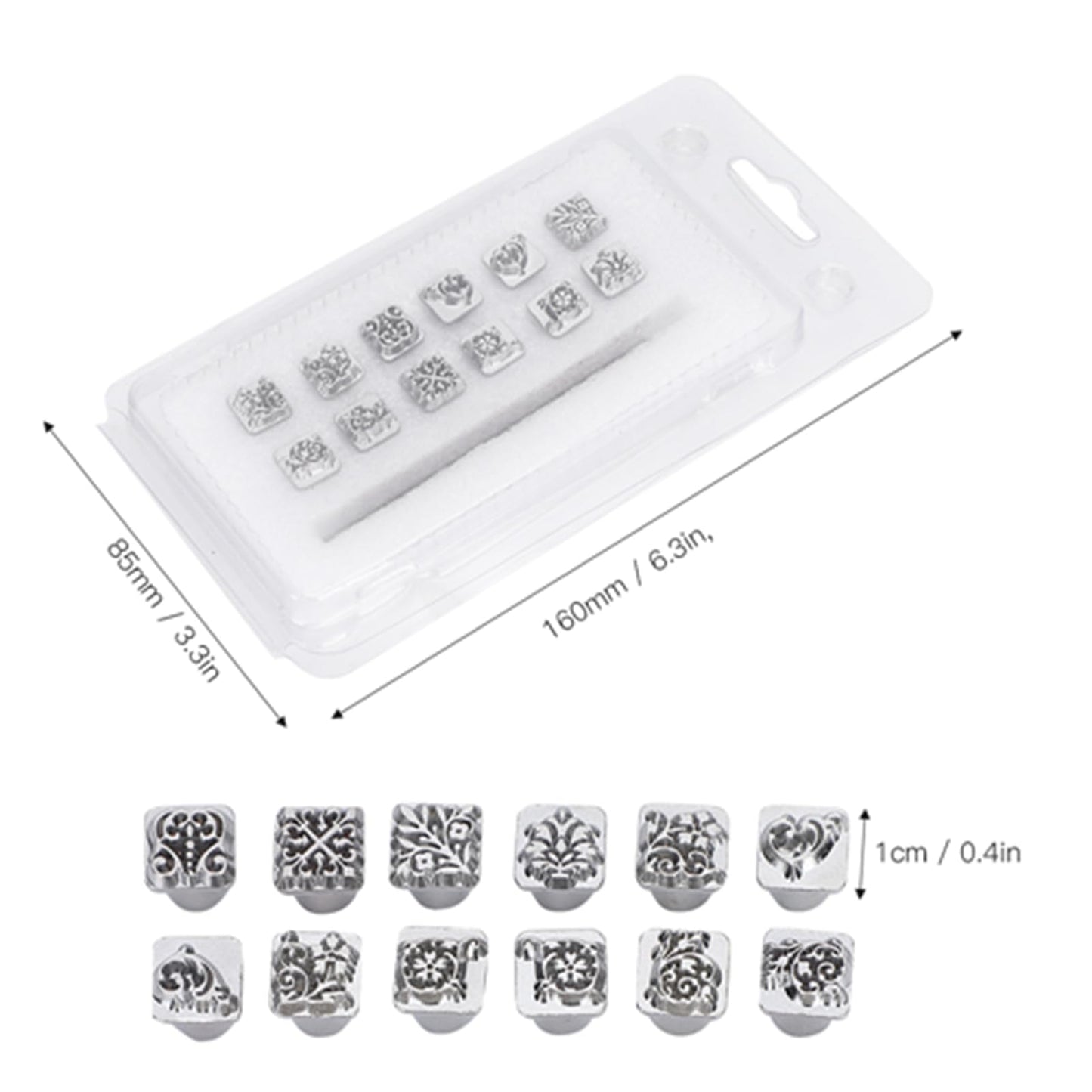 12PCS Leather Stamping Tools, 12 Patterns Zinc Alloy Leather Craft Stamps Punch Set Tool, Flower Design Leather Stamper for Leather Craft DIY Jewelry Marking