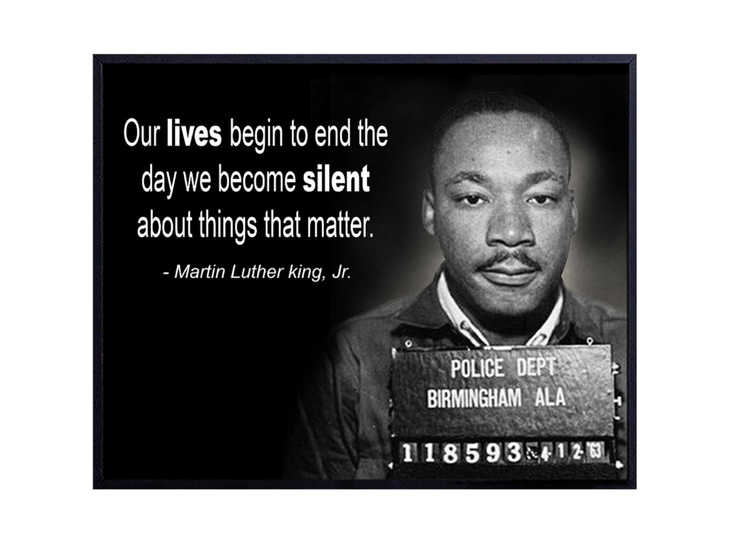 Martin Luther King Jr. Mugshot Wall Art Print - Ready to Frame Photo (8X10) - Home Decor - Makes a Great Gift for Bedrooms, Kitchens, Home Office and Living Rooms - MLK Motivational and Inspirational