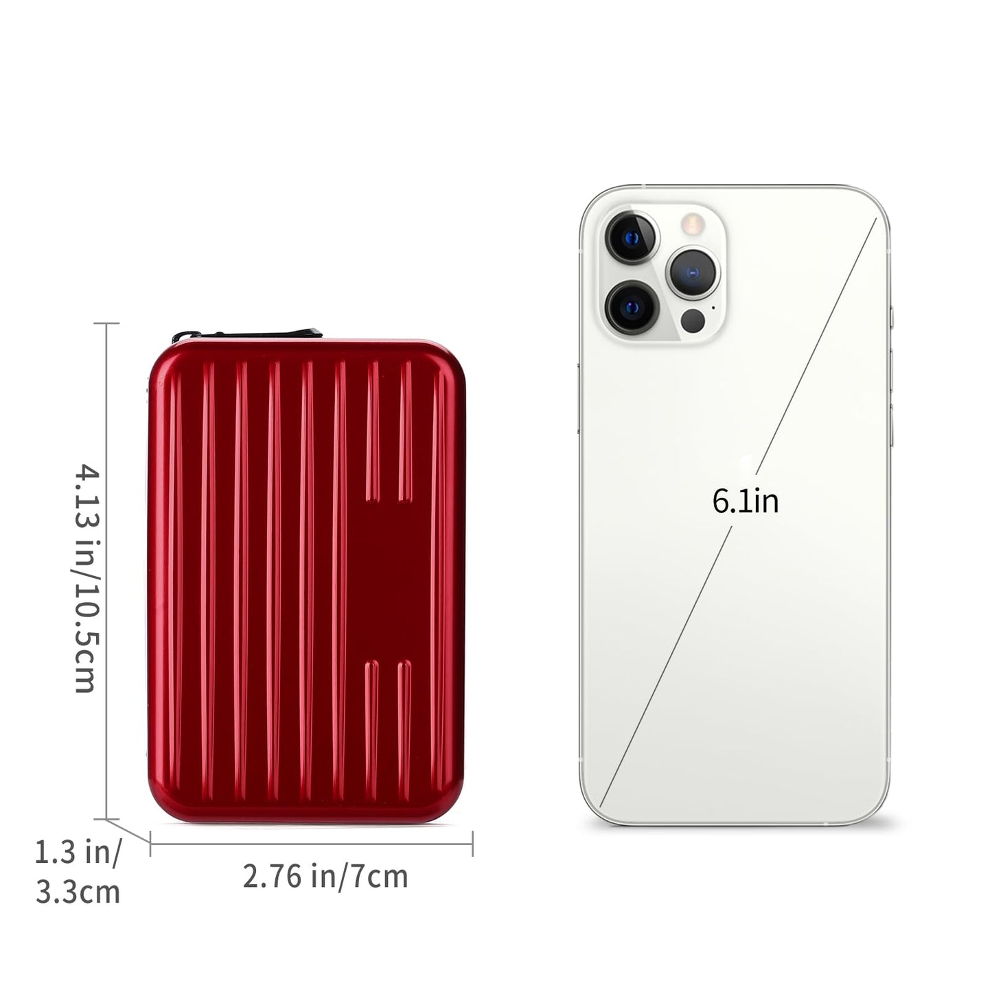 LOUEBICA Credit Cards Holder for Women RFID Blocking Aluminum Zipper Wallet Business Card Case Metal ID Case for Men