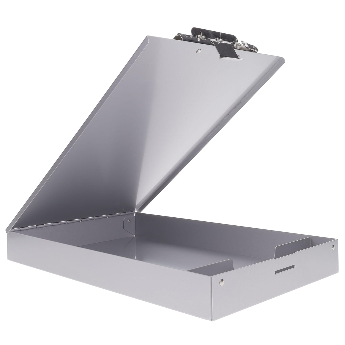 Saunders Metal Clipboard with Storage, Silver Single Layer Nursing Clipboard Folio, Letter Size Paper Organizer, Steel Clip with Self Locking Latch, Form Holder for Office, School & Work - Made in USA
