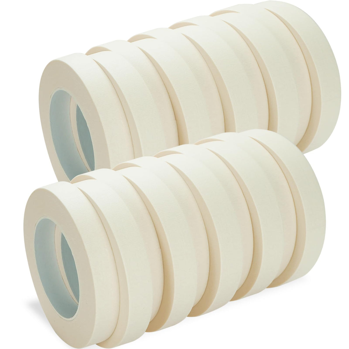 Volkach Masking Tape, 20 Packs White Masking Tape, 0.75 Inch X 55 Yards X 20 Rolls, 1100 Yards in Total. for General Purpose Use, Painting, Crafting, School Stationery, Arts, Home Use etc.