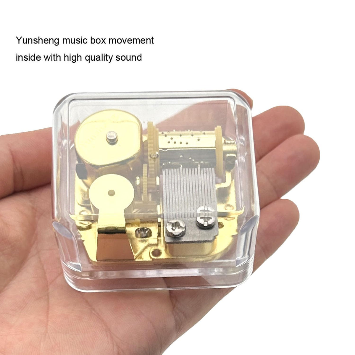 Pursuestar Greensleeves Wind Up Music Box, Clear Gold Musical Box for Mom/Dad/Daughter/Son - Unique Best Gifts for Birthday Christmas Wedding Mother's Day