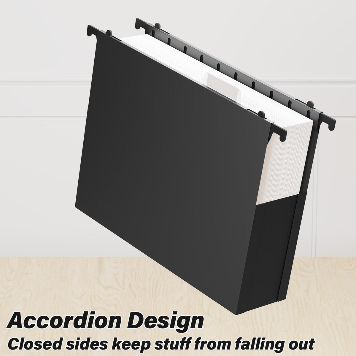 Ansook Plastic Hanging File Folders Letter Size,Heavy Duty 3" Expandable Hang Folder,6 Pack Extra Capacity File Cabniet Folders,Hanging File Organizer for Office School,File Folders Hanging with Tabs