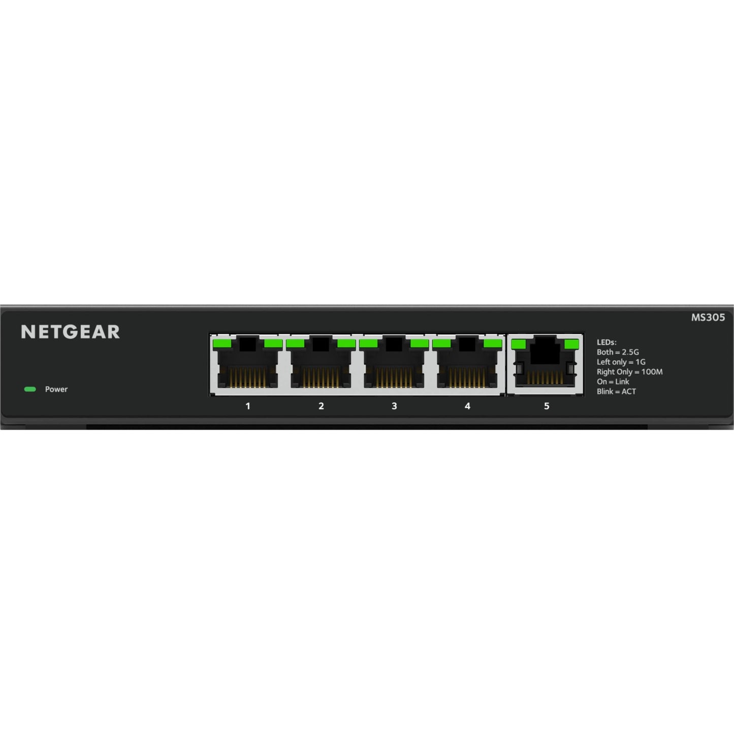 NETGEAR 5-Port 2.5G Multi-Gigabit Ethernet Unmanaged Network Switch (MS305) - with 5 x 2.5Gbps Ports, Desktop or Wall Mount, Metal Case