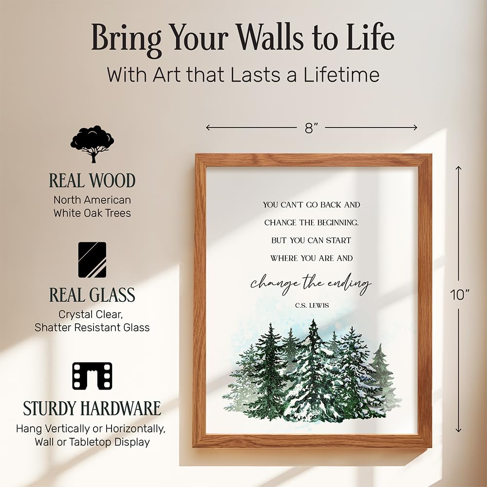 Motivational Positive Inspirational Quotes Decor Wall Art FRAMED - Uplifting Encouragement Gifts for Women, Men - Uplifting Encouraging Sayings for Wall Decor - Home Office Posters 8x10