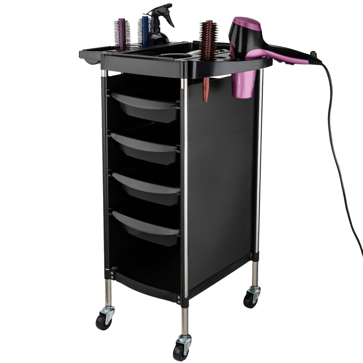 Noverlife Hair Salon Storage Tool Cart, 6-Layer Salon Cart with Wheels, Space Saving Barber Station Trolley, Rolling Carts for Hair Stylist Barber Storage Trolly for Hairdressing Beauty SPA Tattoo