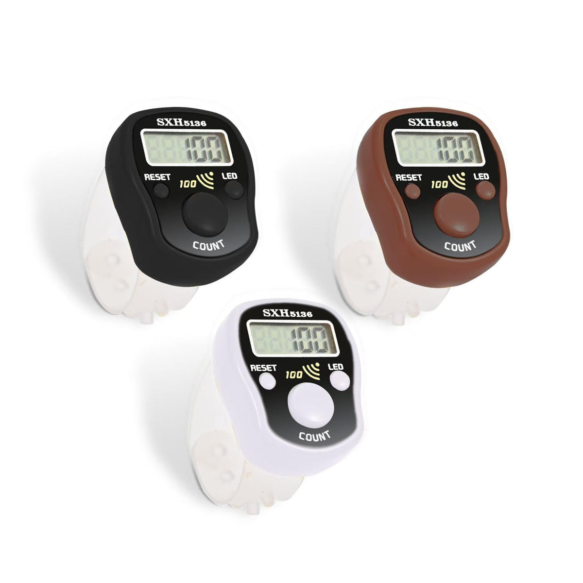 Finger Counter Click Manual Digital clicker, 3pack Stitch Tally Knitting Counters Led Resettable Digits Pitch Electronic LCD Display finger Number Counter Finger Hand Tally Counter Counting Clicker