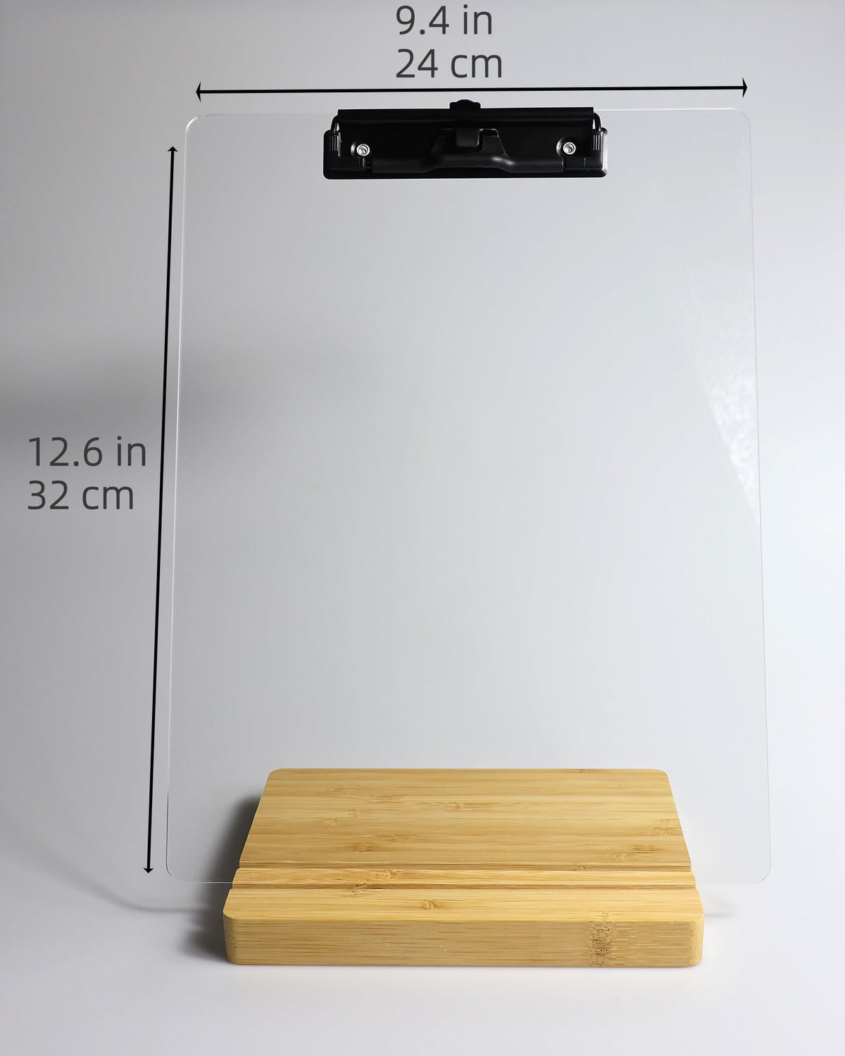 Clipboard with Stand,Clear Acrylic Freestanding Clipboard with Pen Holder,Sign Holder,Document Typing Paper Stand,Menu Display Board,Receipt Holder (8.5"×11")