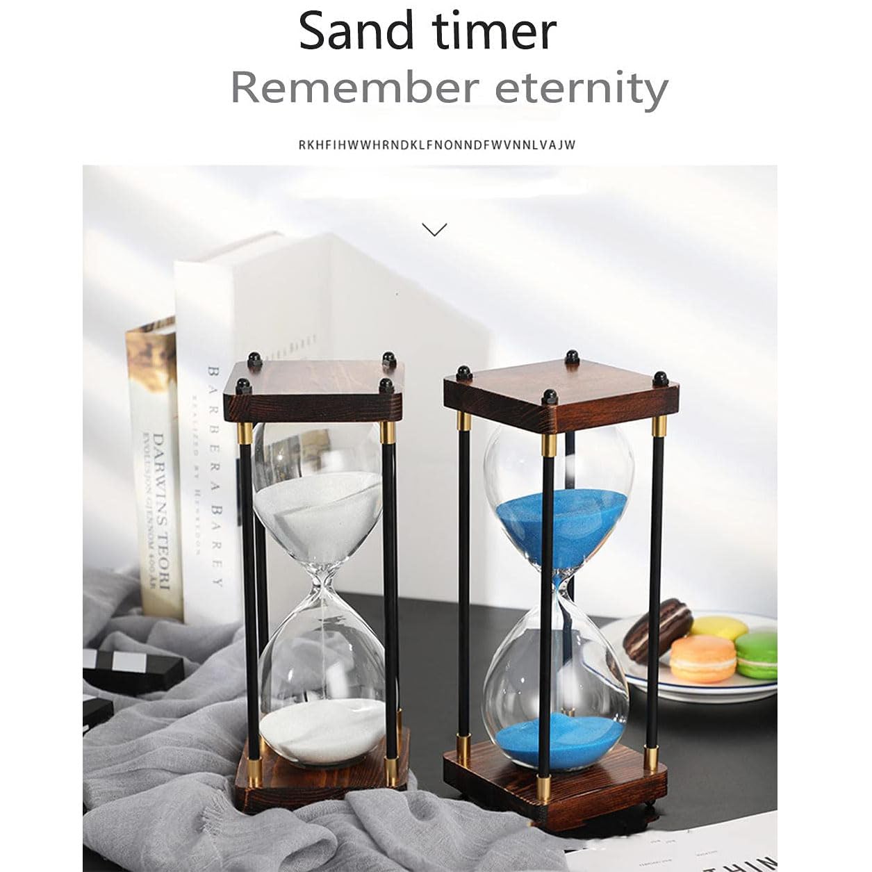 Premium Large Hourglass Sand Timer 60 Minutes, Decorative Sandglass Clock, Modern Hour Glass Timers Gift for Men & Women, Time Management Tools for Classroom Kitchen Home Office Desk Decor