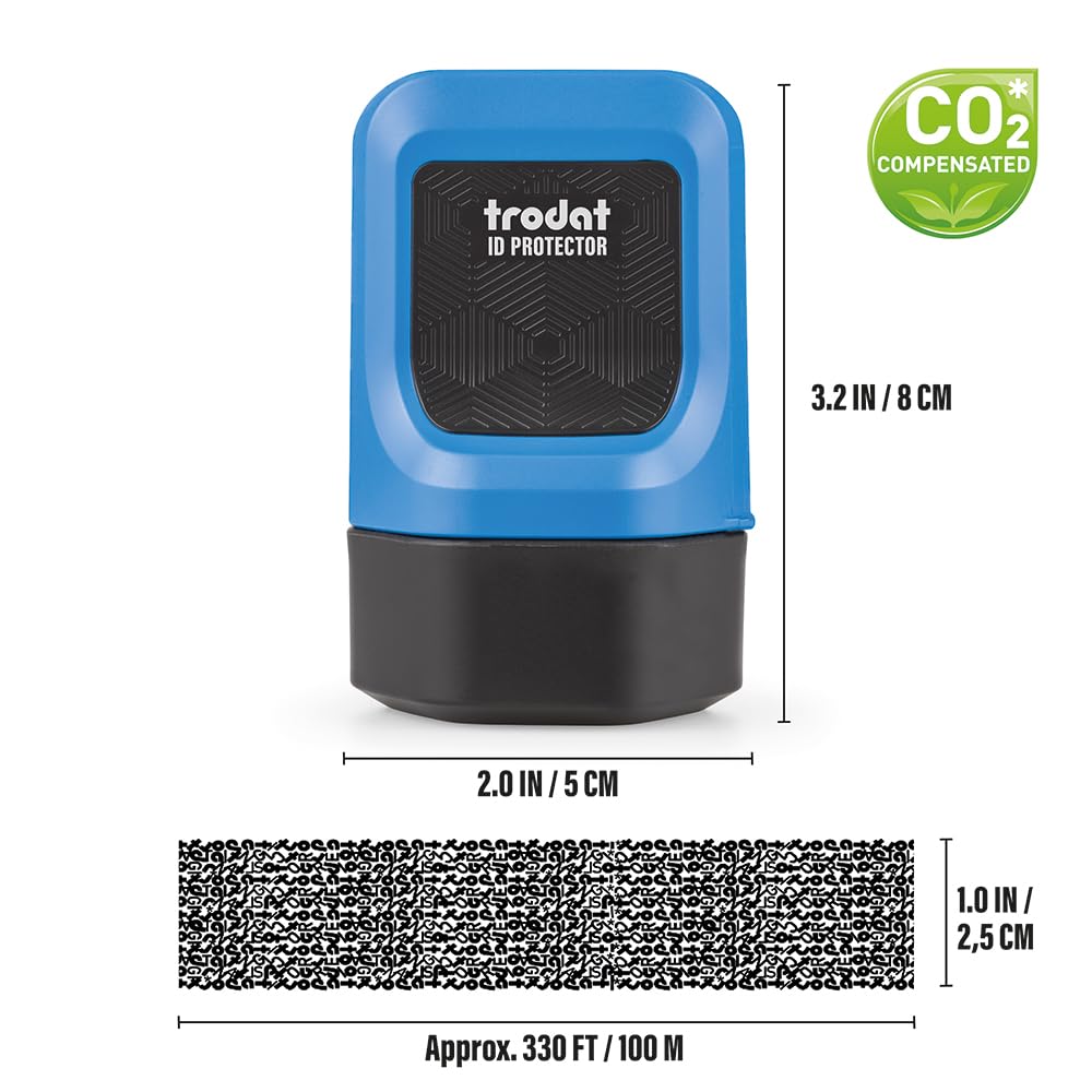Trodat ID Protector Ink Roller – Identity Theft Protection Roller Stamp – incl. 3 BONUS Refill Inks