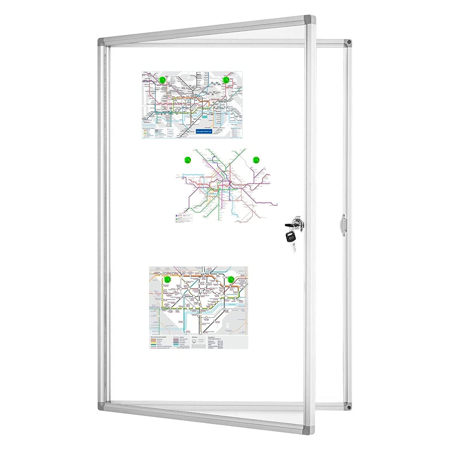 BEST BOARD Lockable Magnetic Enclosed 36 × 24 Inches Dry-Erase whiteboard, Tamper-Resistant wall-Mounted Display White Board, Aluminum-Framed Window (White)
