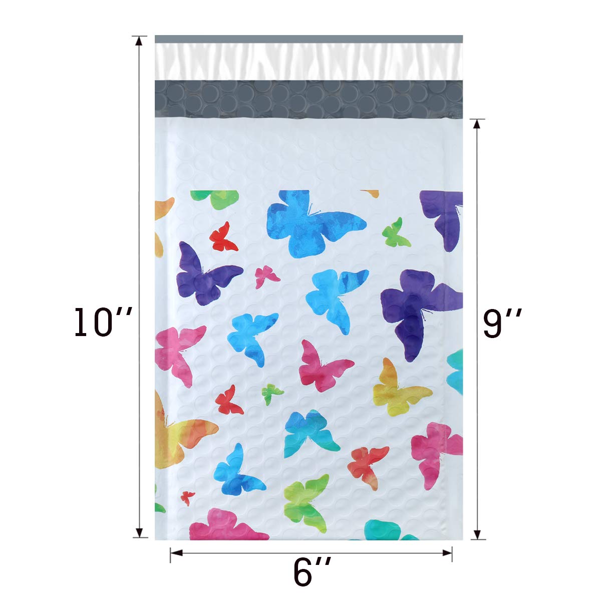 UCGOU Bubble Mailers 6x10 Inch Colorful Butterfly 25 Pack Poly Padded Envelopes Small Business Mailing Packages Self Seal Adhesive Waterproof Boutique Shipping Bags for Jewelry Makeup Supplies #0