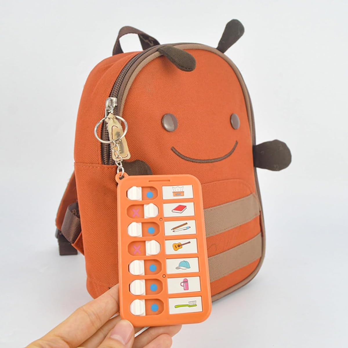 ZBJBinCH 6 Pcs Reminder Board for the Elderly, ADHD Tools for Kids Portable Visual Schedule for Kids School Bag Pendant Detachable Daily Task Planning Pad with 18pcs List Cards Stickers for Kids