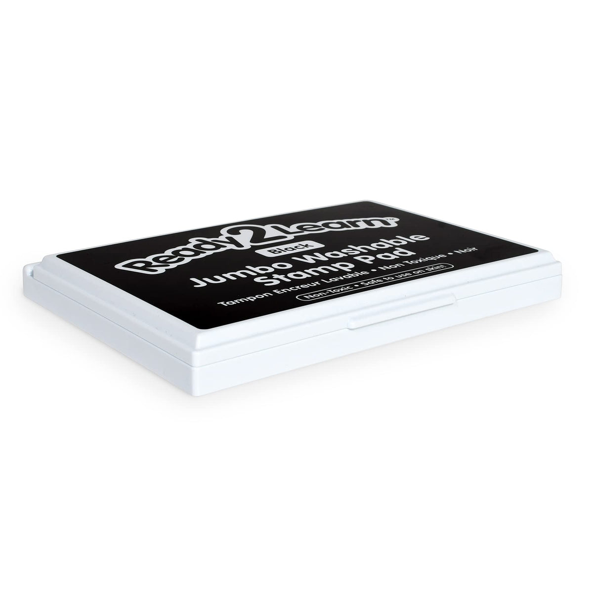 READY 2 LEARN Jumbo Washable Stamp Pad - Black - 6.2"L x 4.1"W - Non-Toxic - Fade Resistant - Ideal Size for Baby Handprints and Footprints