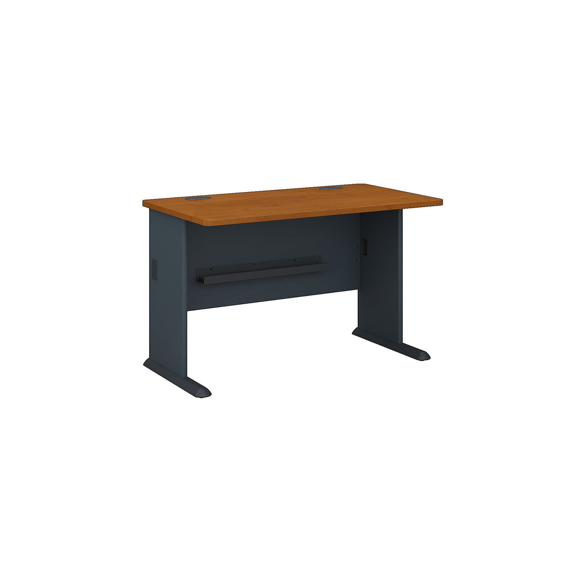 Bush Business Furniture Series A 48W Computer Desk in Natural Cherry and Slate, Small Office Table for Home or Professional Workspace