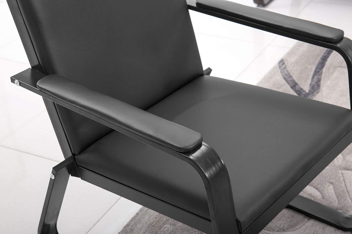 wonline Waiting Room Chair with Armrest PU Leather Office Waiting Room Furniture, Office Guest Seating Lobby Conference Reception Chairs for Airport Clinic Hospital Bank Salon Barber