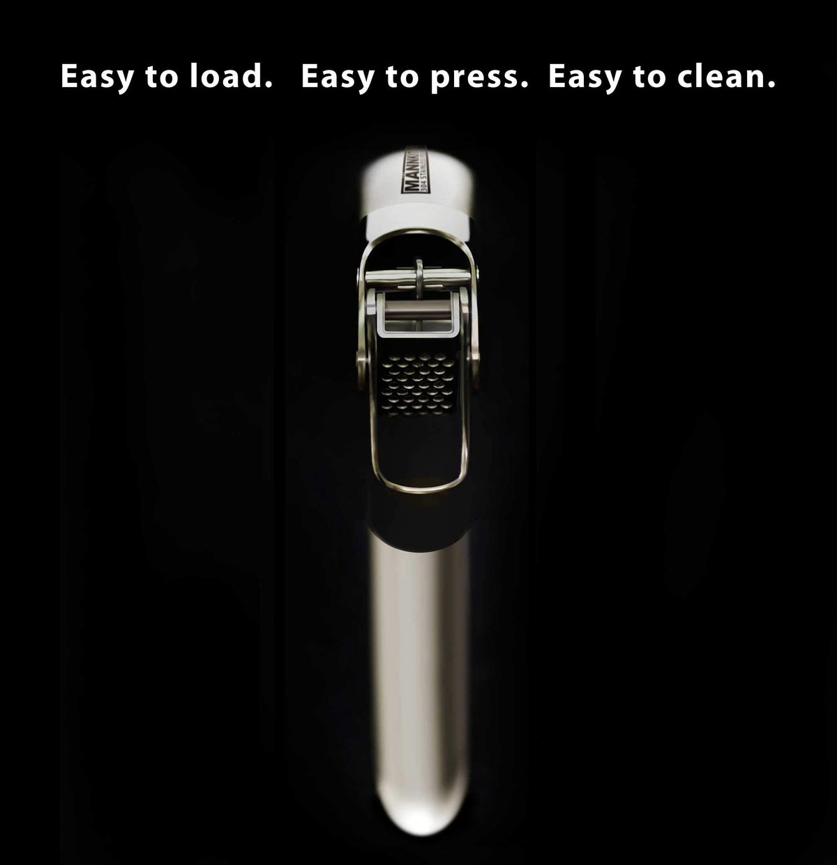 MANNKITCHEN Stainless Steel Garlic Press, Heavy Duty Professional Grade Double Lever-Assisted Garlic Mincer with High Capacity Reservoir - Easy to Clean and Rust Free Garlic Crusher