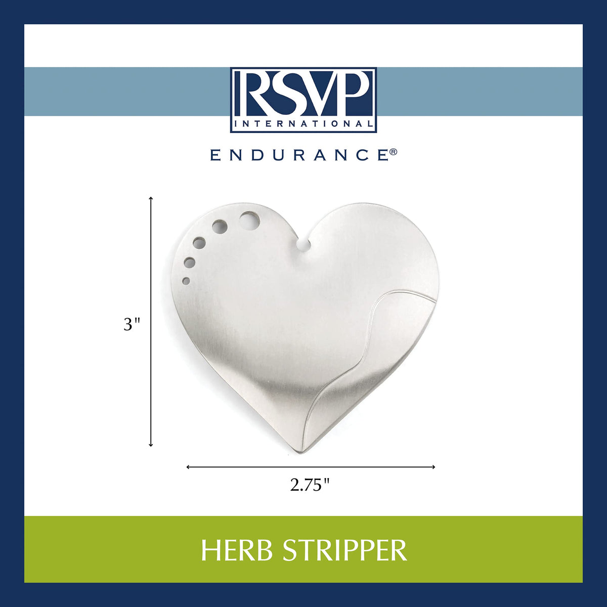 RSVP International Endurance Kitchen Collection Herb Stripper, Heart Shape, Stainless Steel