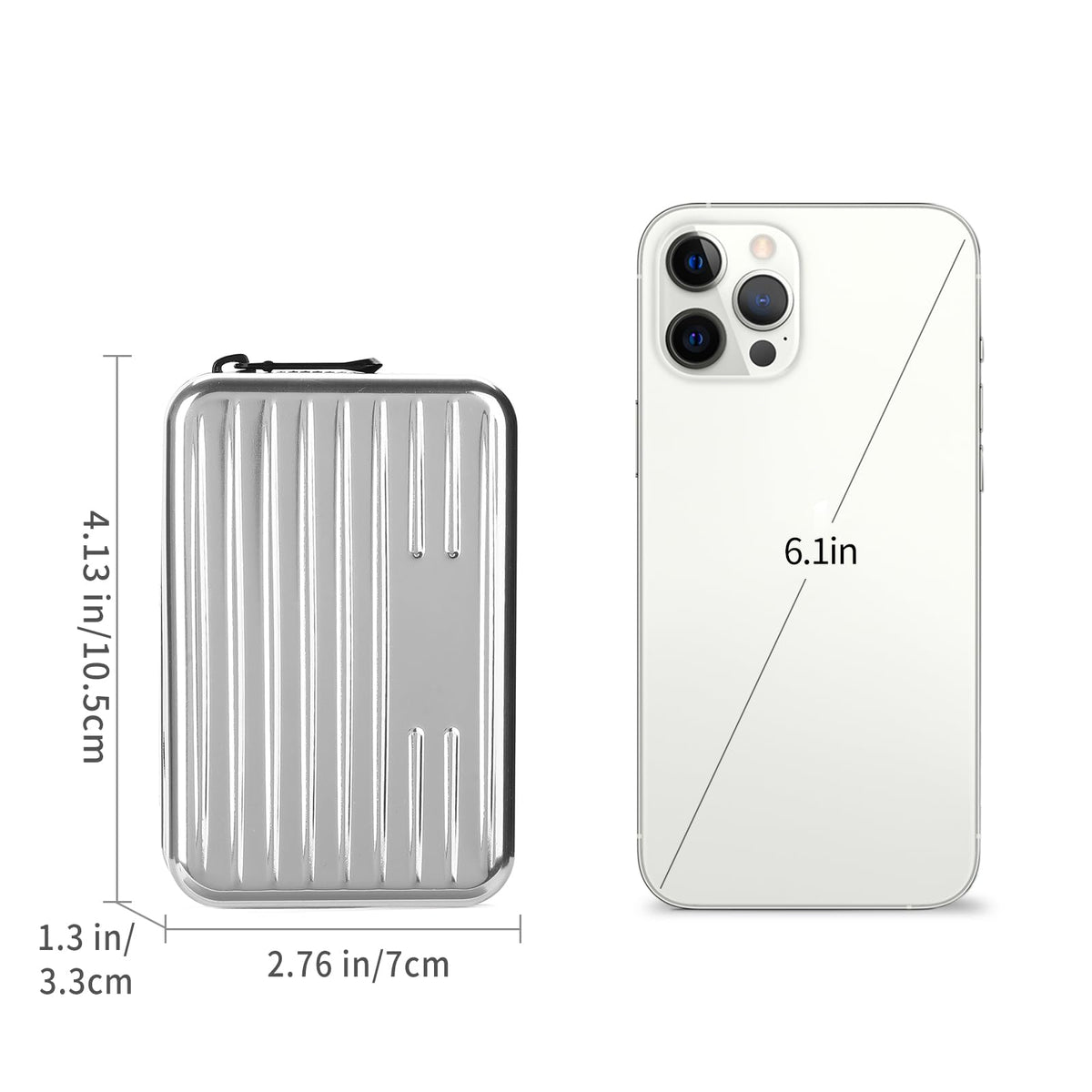 LOUEBICA Credit Cards Holder for Women RFID Blocking Aluminum Zipper Wallet Business Card Case Metal ID Case for Men