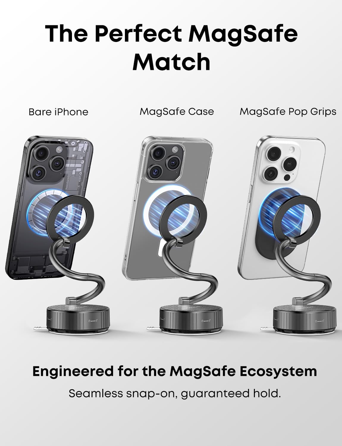 Phone Holder for Your Car for Magsafe, [Extra-Long 4" Arm] Extendable Car Mount for Dashboard Windshield, Cell Phone Automobile Cradles Compatible with iPhone 17 16 15 14 13 12 Pro Max Plus