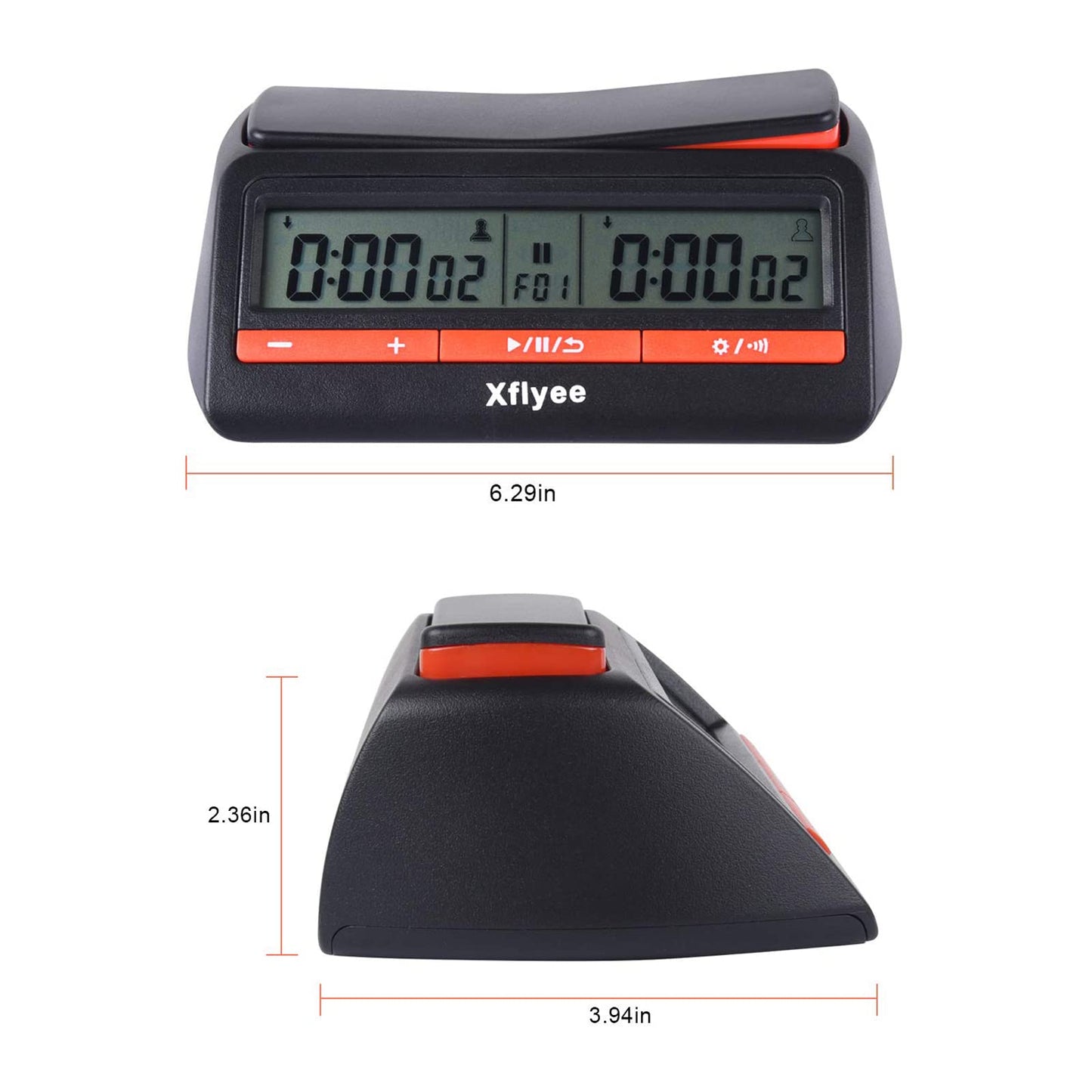 [2023 New] Xflyee Chess Clock - Digital Chess Timer, Available for Portable Timer for Board Games and Chess with Bonus and Delayed Countdown Function