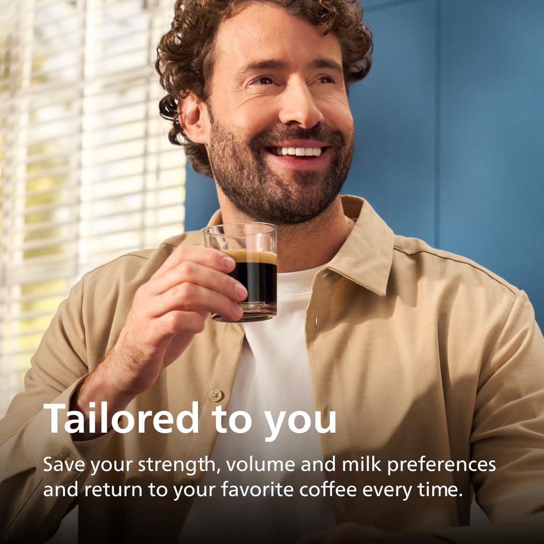 Philips 5500 Series Fully Automatic Espresso Machine, LatteGo Milk System, Integrated Grinder, 20 Hot & Iced Coffee Pre-Sets, Quick Start, SilentBrew, 15-Bar Pressure, Black Chrome (EP5544/94)