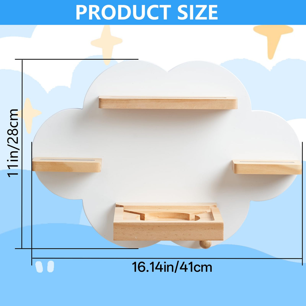 Cloud Toines Shelf, for TonieBox 1 and Toniebox 2 Tonies Wall Shelf Tonies Storage for 12-20 Toine Figures Characters Magnetic Shelf for Tonies Toniebox, Charging Station, Kids Play Room(White)