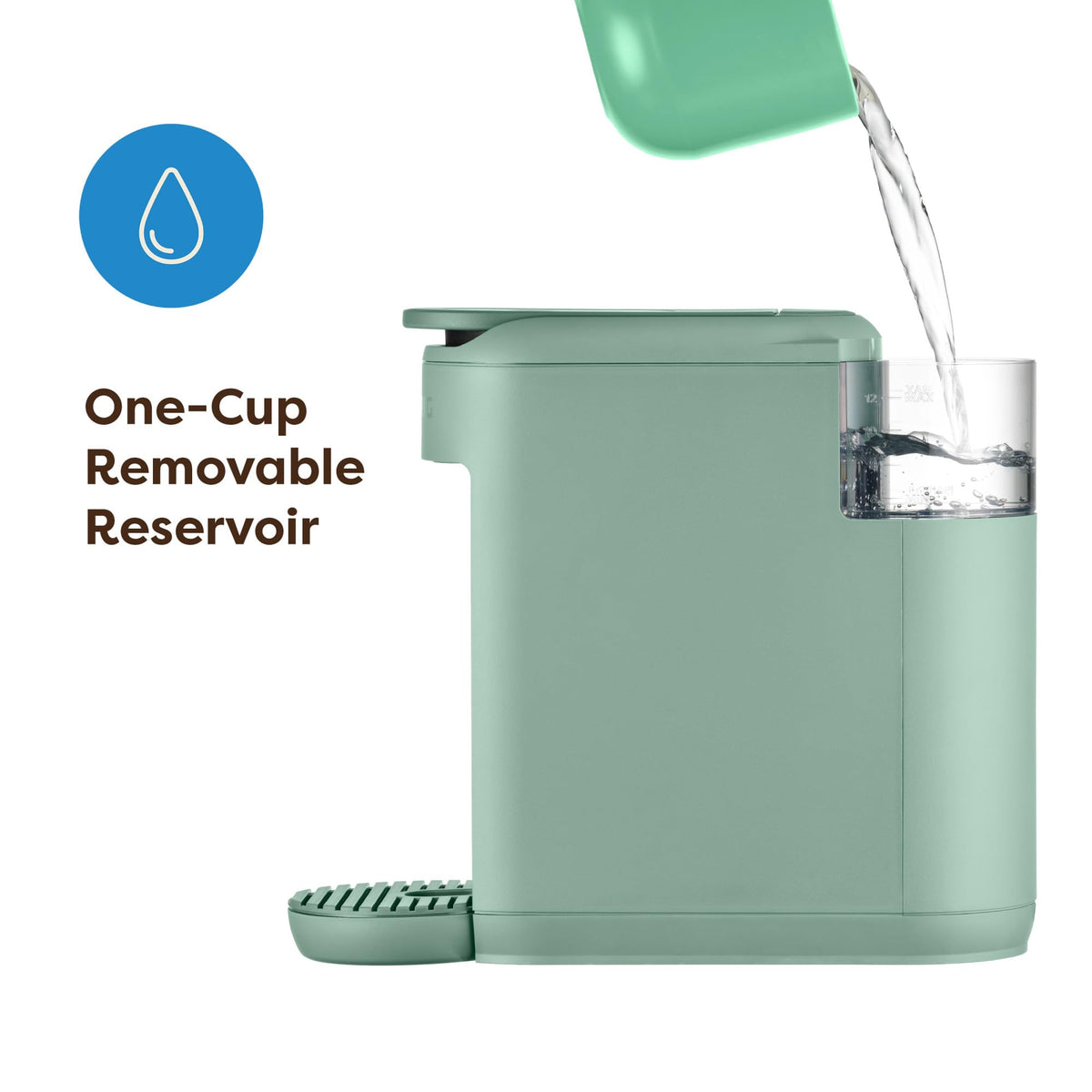 Keurig K-Mini Mate Single Serve K-Cup Pod Coffee Maker, Brews Up to 12 oz Cup, Compact Portable Coffee Machine for Small Spaces, Great for Dorms & Offices, Glamping Green