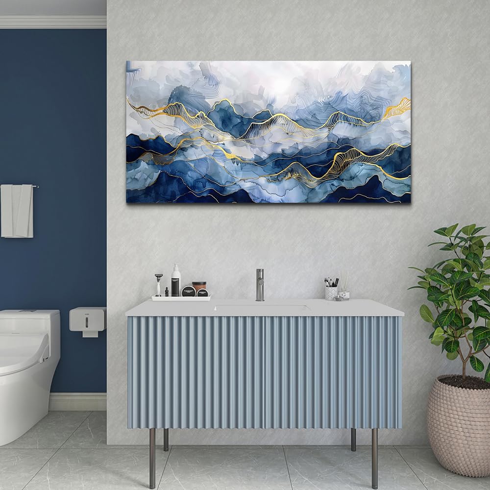 FUHAIHUA Abstract Ink Paintings Canvas Decor For Bedroom Wall Art For Living Room Office Decorations Minimalism Pictures Canvas Prints Artwork Ready to Hang Modern Home Decor 20"X40"