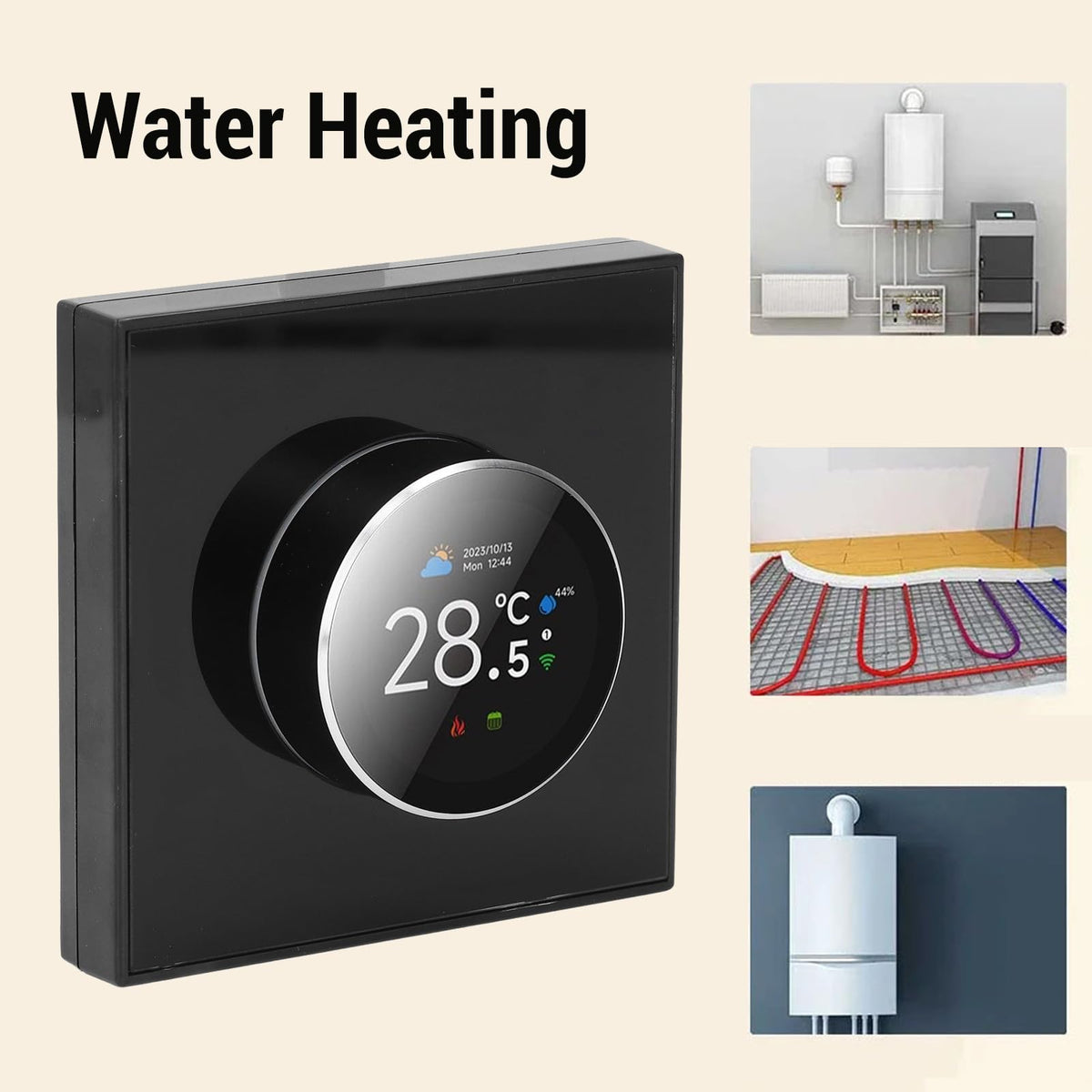 WiFi Smart Thermostat,Temperature Controller,Smart Thermostat for Home,Voice Compatible with Tuya,Heating Digital Thermometer with 1.32in TFT Screen