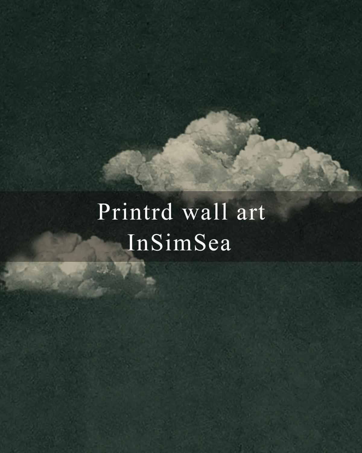 InSimSea Minimalist Cloud Wall Art, Square Framed Canvas Painting Modern Abstract Sky Artwork, Cloud Canvas Paints for Living Room Bedroom Bathroom Dining Room, Home Office Wall Decor 12"x12"