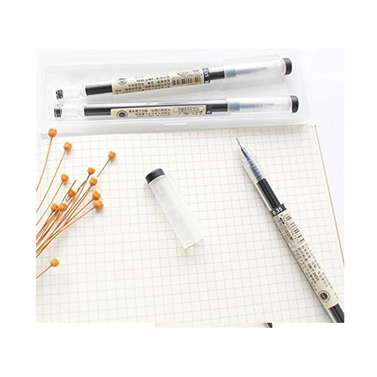 BEMLP Gel Ink Pen Extra Fine Point Pens Ballpoint Pen 0.35mm Black for Japanese Office School Stationery Supply 12 Pieces