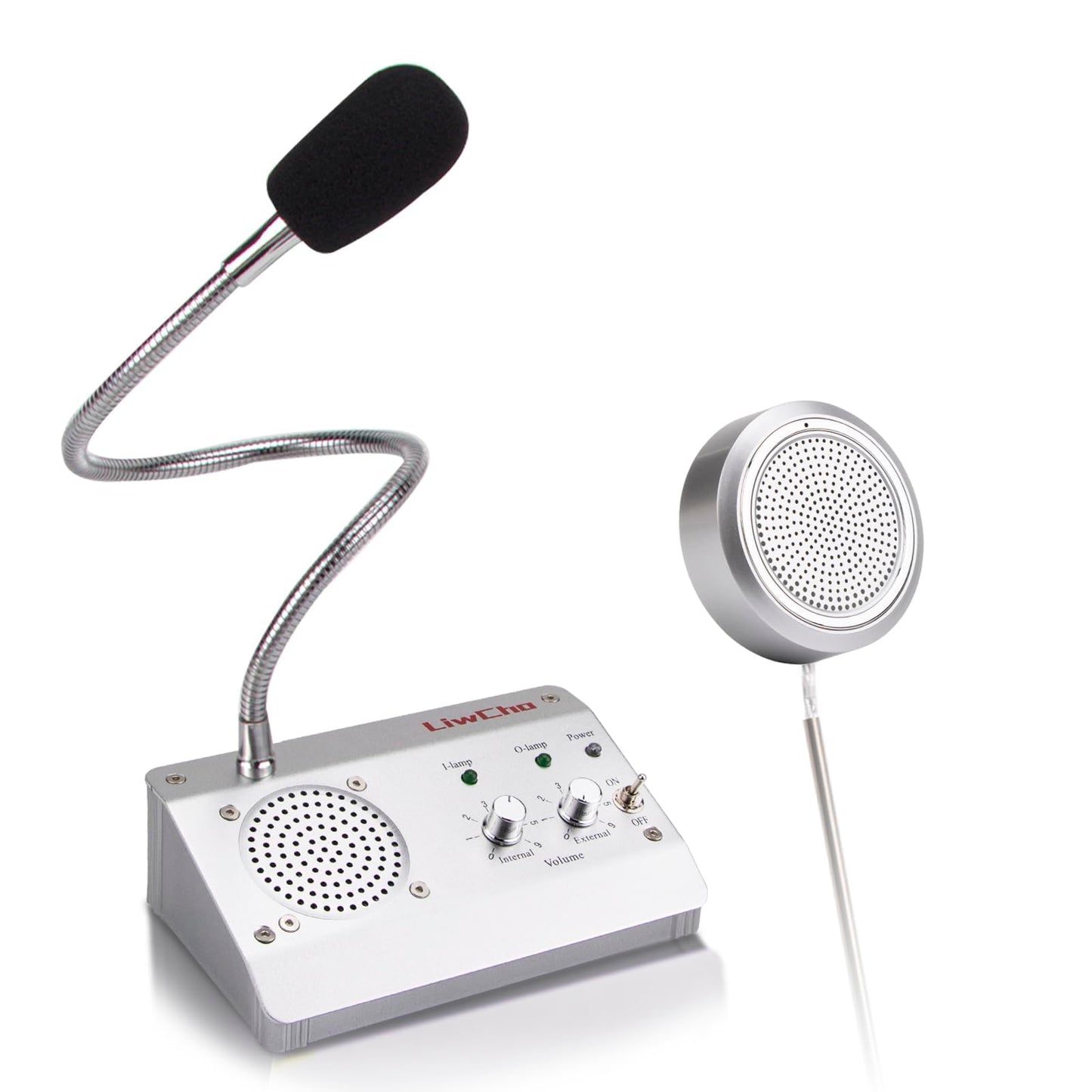 LiwCho Dual-Way Window Intercom System,High Power Speaker,Microphone Speaker for Teller Window, Two Way Interphone for Bank,Hospital,Business,Office.