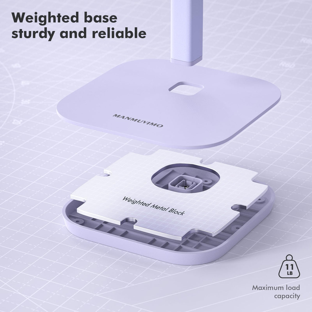 MANMUVIMO Headphone Stand, Desktop Headset Holder (Purple) Heavy Base Desk Earphone Stand Aluminum Gaming Headset Hanger Rack for AirPods Max, AirPods, AirPods Pro, Beats, Bose