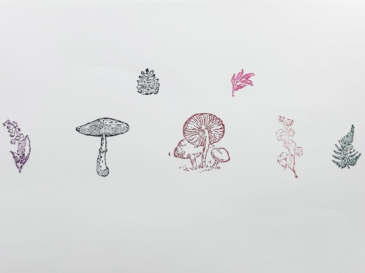 7Pcs Wooden Mounted Rubber Stamps Plant and Flower Decorative Retro Wood Rubber Stamp Set for Art and Craft Journals DIY Card Making Scrapbooking